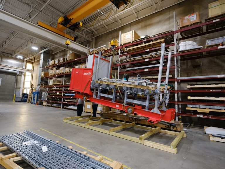 Transfer Car being loaded onto shipping pallet
